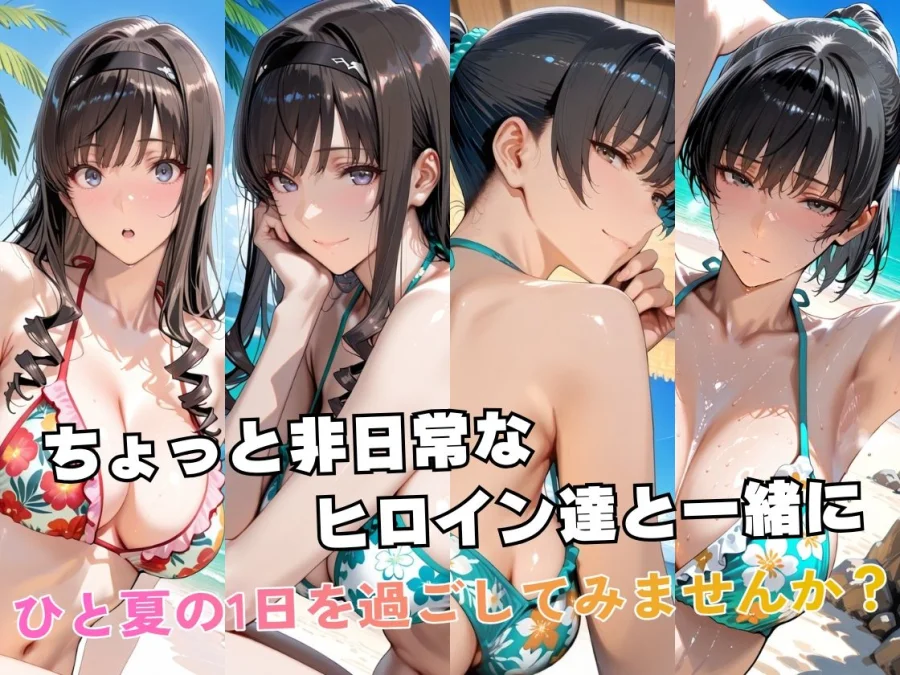 森○はるか&塚○響inビーチ 画像2