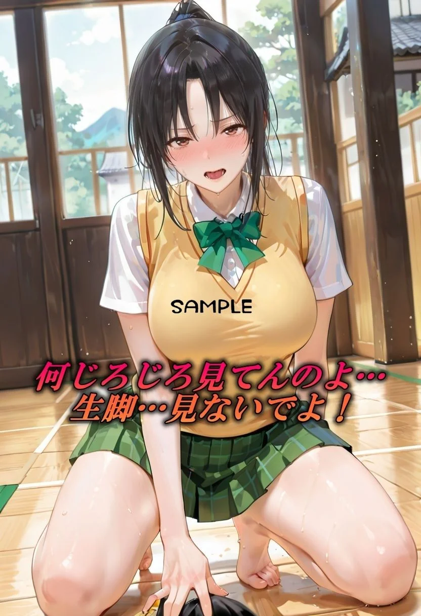 生脚×緊縛 ポニテ巨乳の最強性癖 画像1